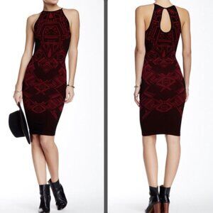 Free People Black and Red Midi Dress